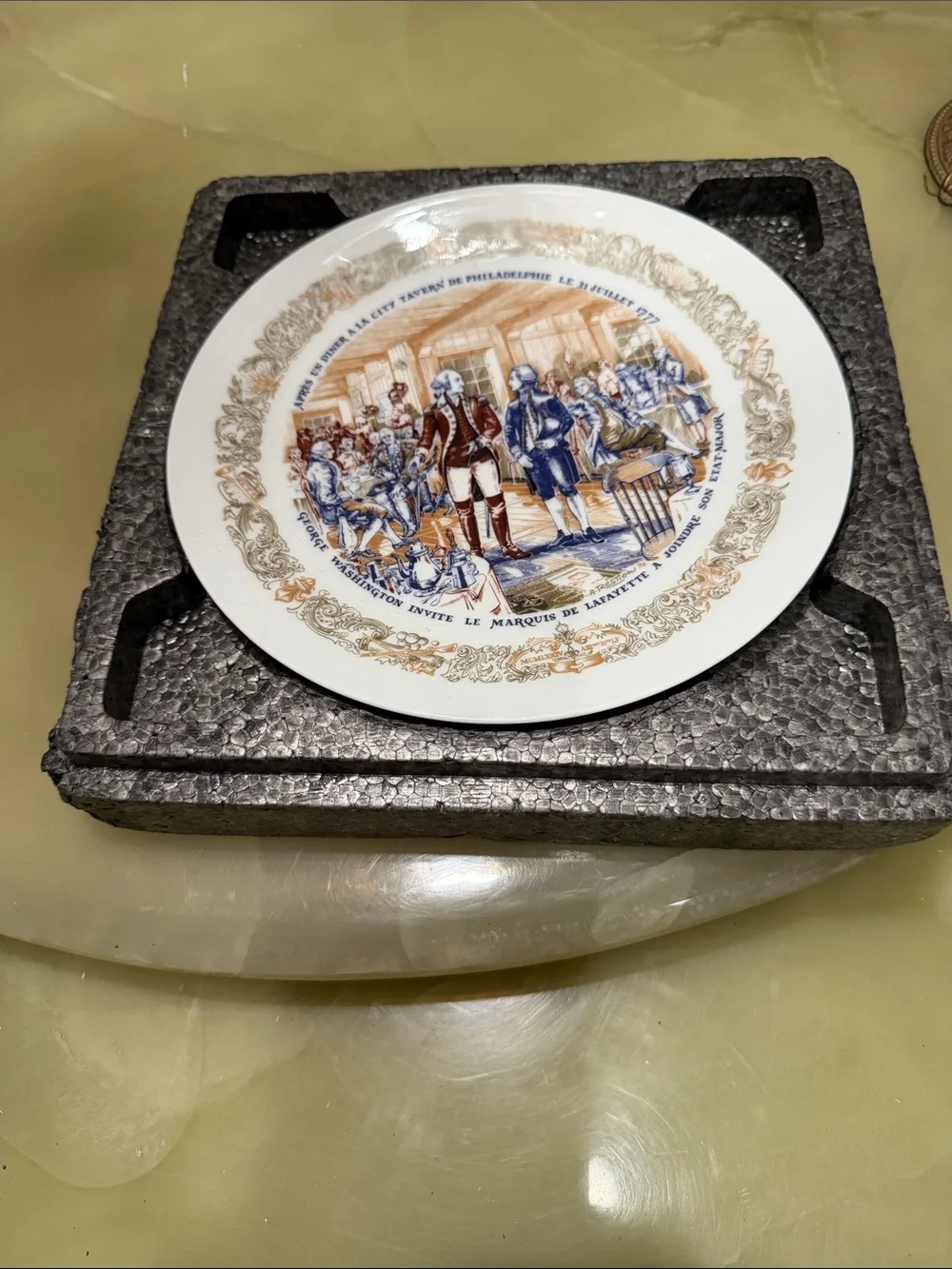D’Arceau Limoges Lafayette Legacy Plate III 1974 COA Box Washington Lafayette